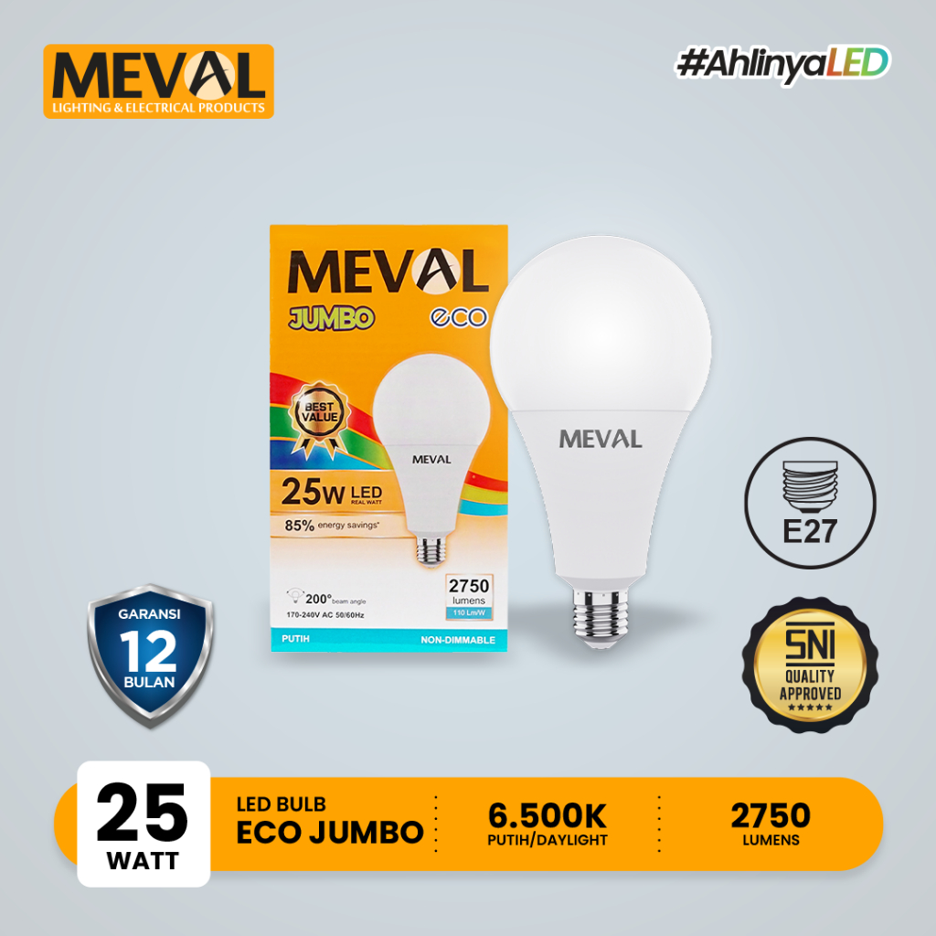 MEVAL Lampu Bohlam LED Bulb ECO Jumbo - Putih
