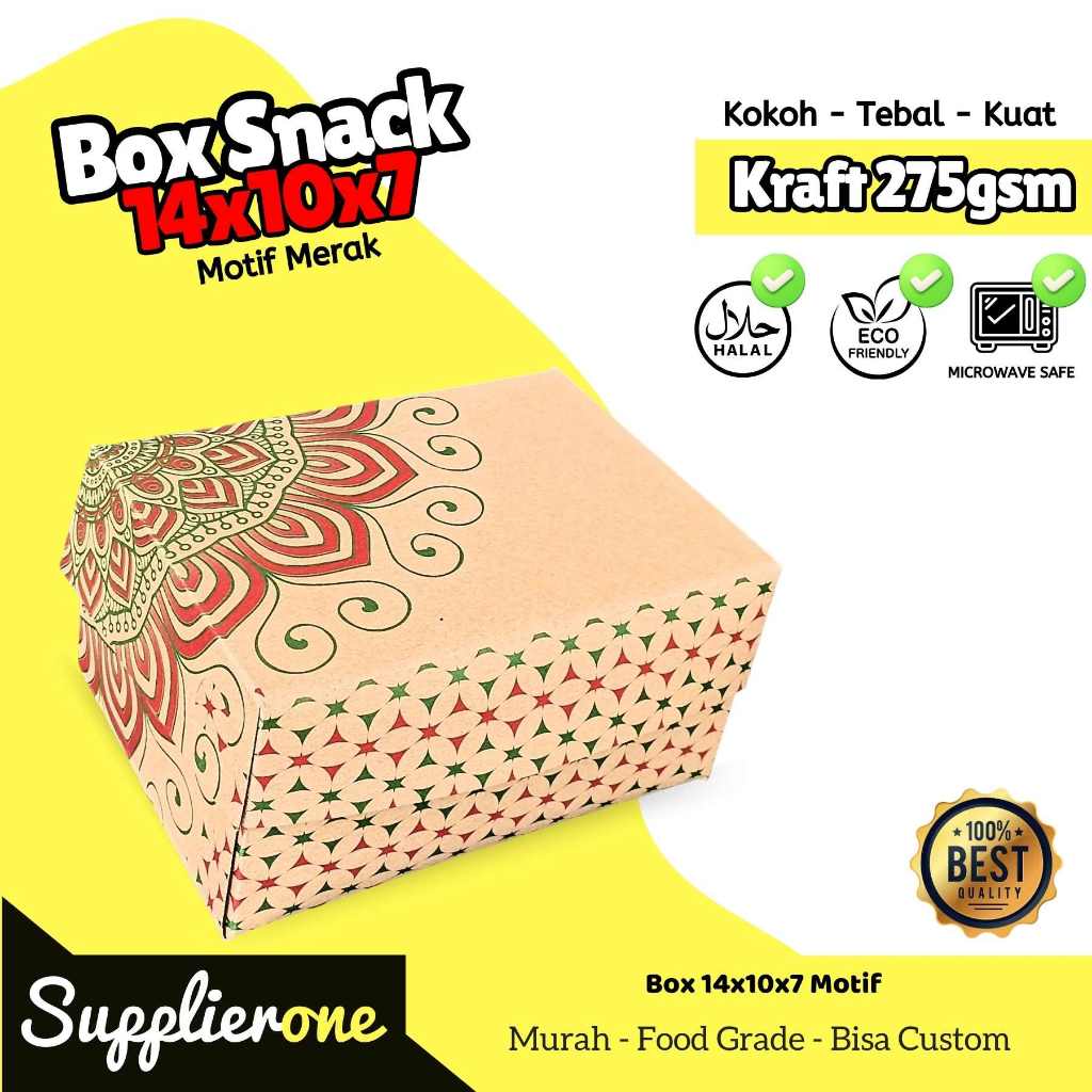 Dus Snack 14x10x7 Motif / Dus Kue / Box Fried Chiken / Dus Fried Chicken / Kemasan Fried Chicken / D