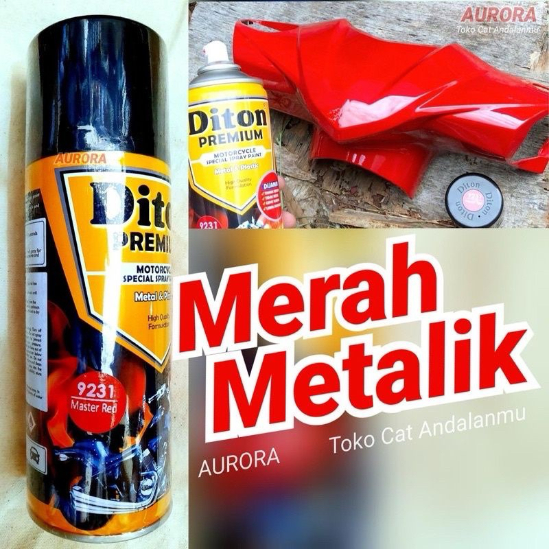 Cat pilok diton premium 9231 MASTER RED 400ml Merah Metalik Cerah Beat beet metallic met