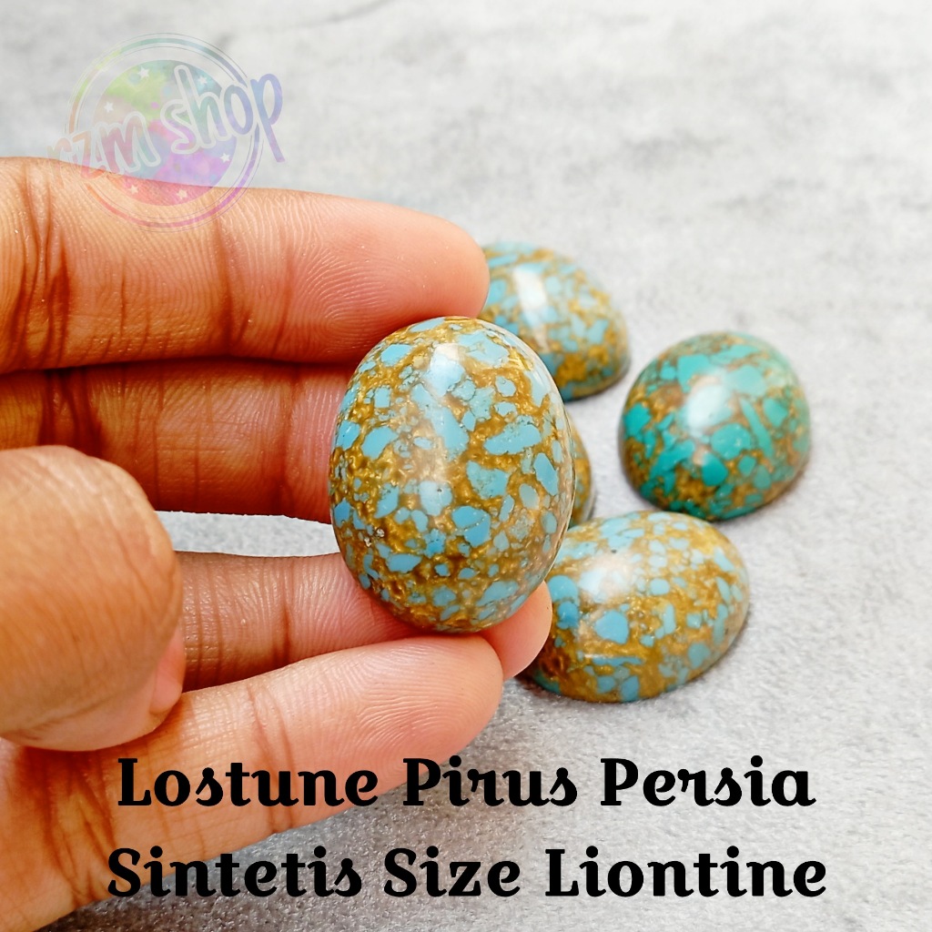 Batu Akik Lostune Pirus model Persia Jumbo sintetis KW Super