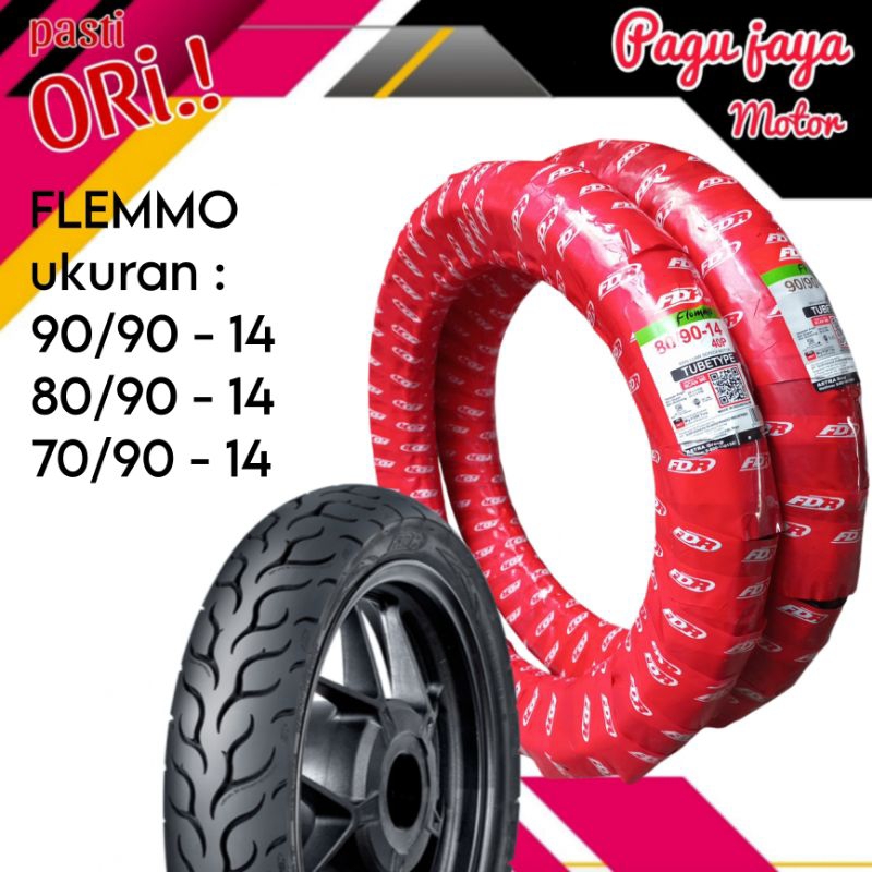 ban luar FDR FLEMMO ring 14 TT 90/90-14 80/90-14 tube tyre menggunakan ban dalam untuk motor vario s