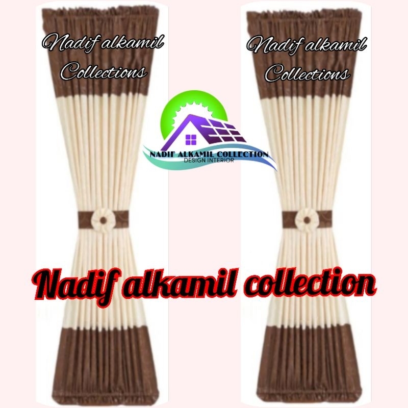 Gorden jendela kecil bahan kain embos tebal