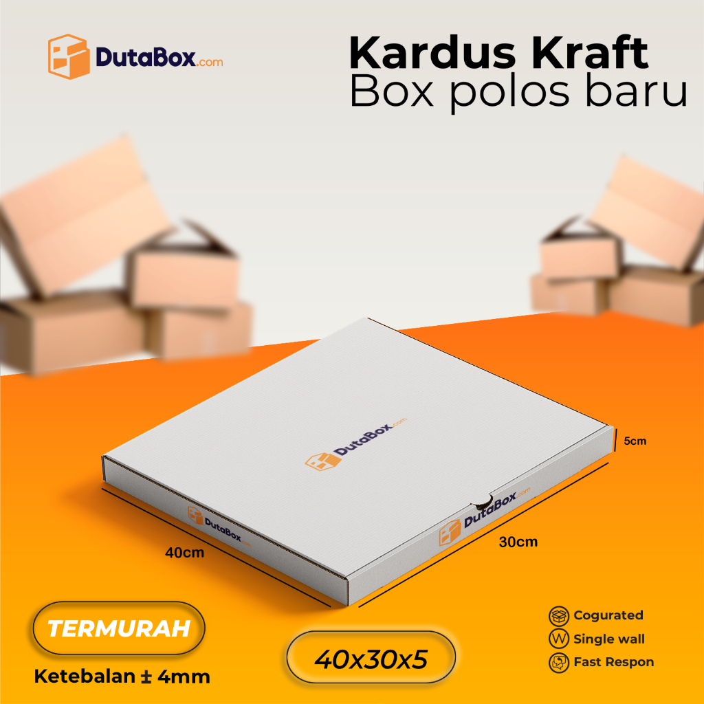 

Kardus Box Baru 40x30x5 ( Single Wall ) Kardus packing Pizza