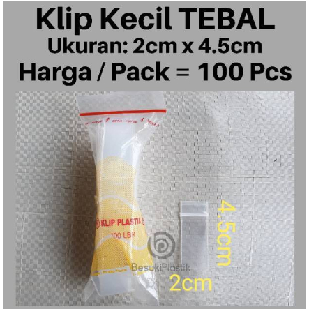 Plastik Klip 2cm x 4.5cm / Klip 2x4.5/ Klip Plastik 2x4.5 TEBAL / Klip Kecil