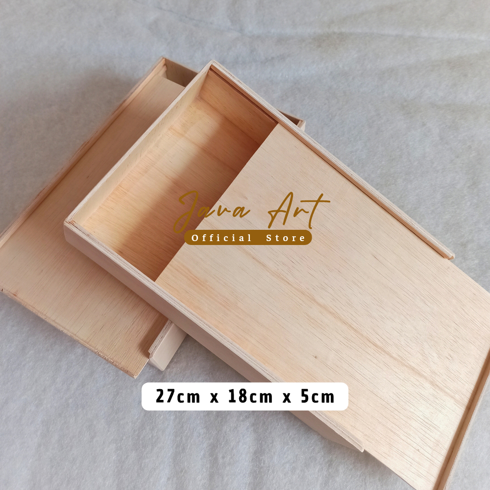 

KOTAK KAYU PENYIMPANAN TUTUP SLIP UKURAN 27cm x 18cm x 5 cm