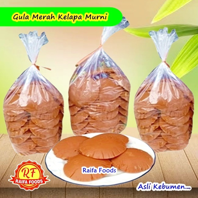 

Gula Merah Asli, Gula Nira Kelapa 100% Murni, Gula Jawa Batok Organik Super Kebumen 250/500gram, 1kg