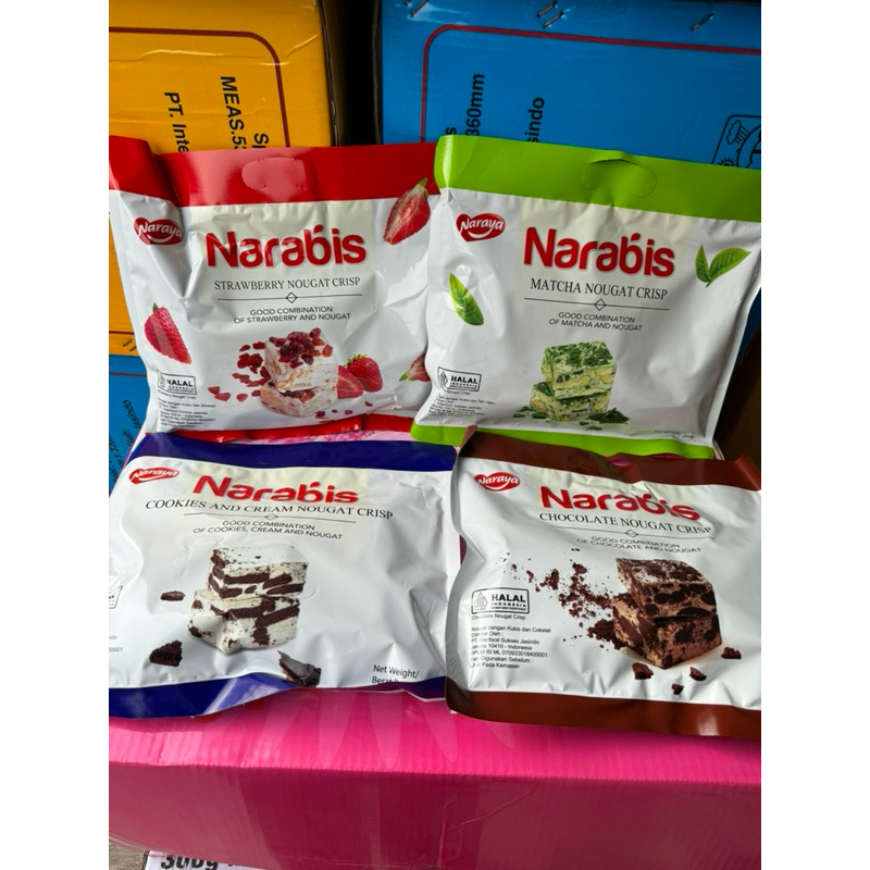 

Naraya Narabis Assortment Nougat Crisp 200gr Narabis Naraya Nougat Crips 200gr enak ecer