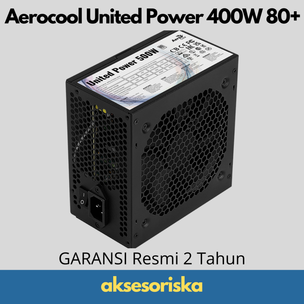 AeroCool United Power 400W 80+ PSU ATX 400 Watt Hitam
