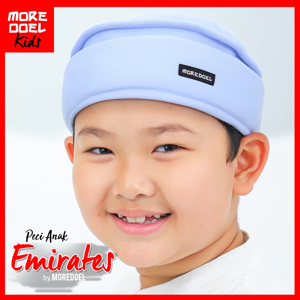 MOREDOELKIDS - Kopiah Putih Anak Laki Laki Peci Anak Putih Emirates Mudah dilipat Elegant dan Sporty