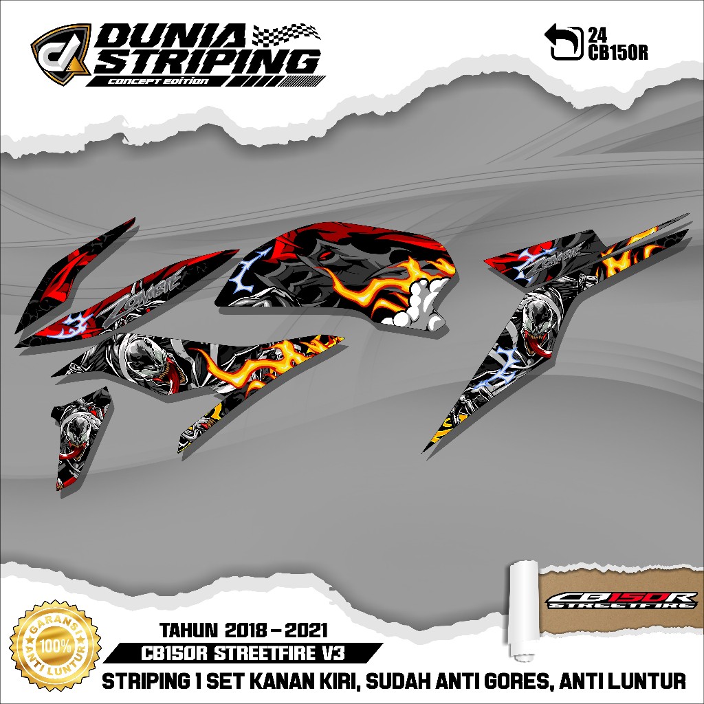 Striping Stiker CB150R NEW Streetfire 2018/2019/2020 Livery Venom