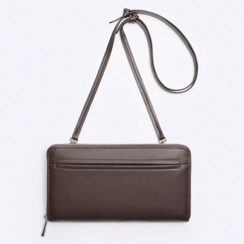 ZARA Men XL Crossbody Wallet Dompet Tas Selempang Pria Brown