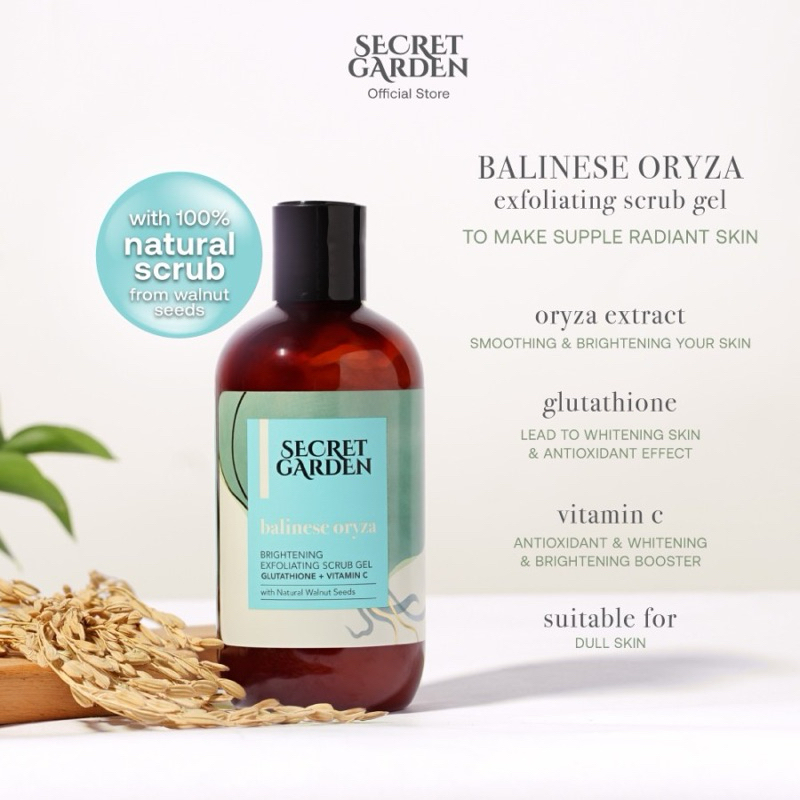Secret Garden Exfoliating Body Scrub Gel - Balinese Oryza
