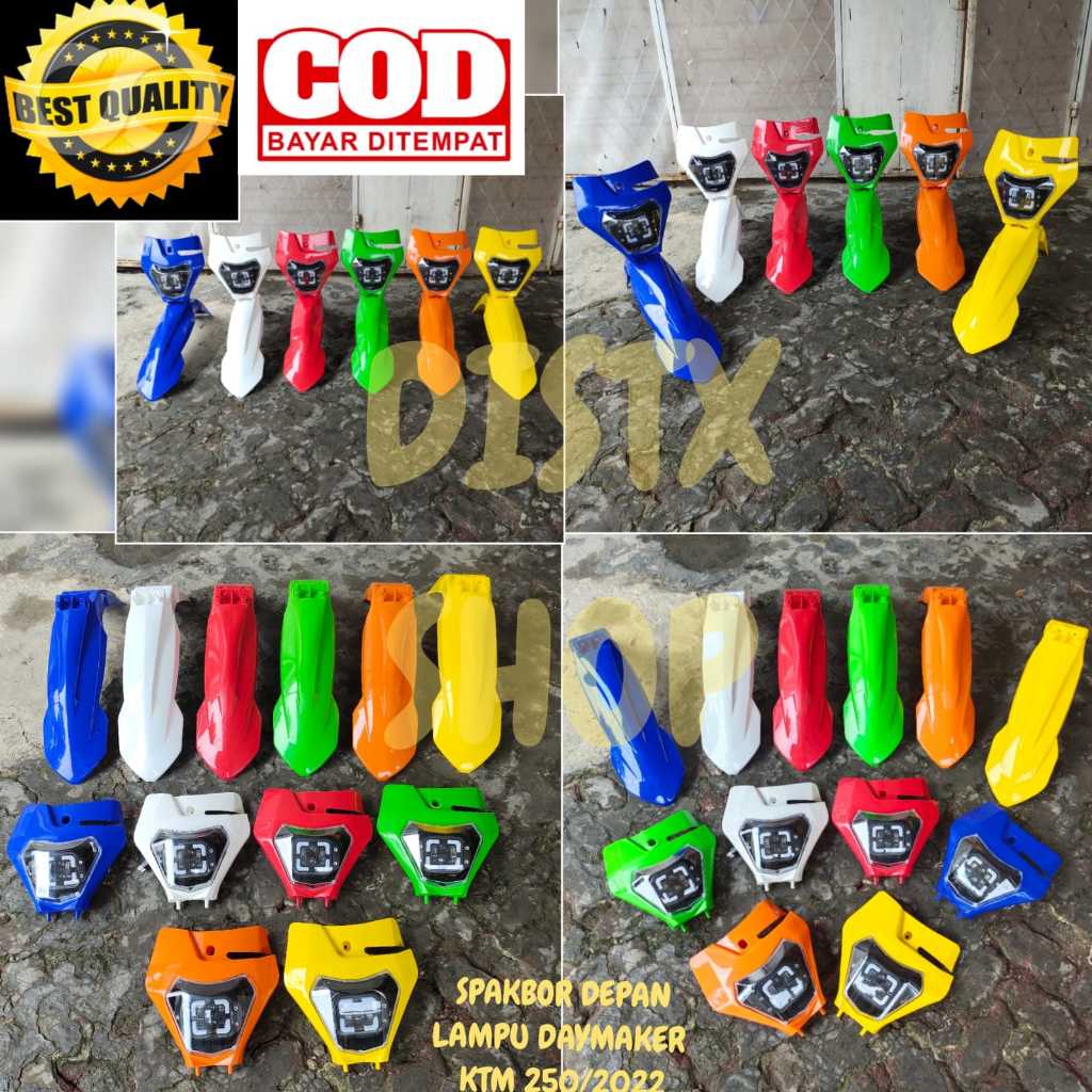 BODY SET KTM 250 2022 2ITEM LAMPU DAYMAKER SPAKBOR DEPAN HEADLAMP FRONT FENDER SLEBOR KTM 250 2022 T