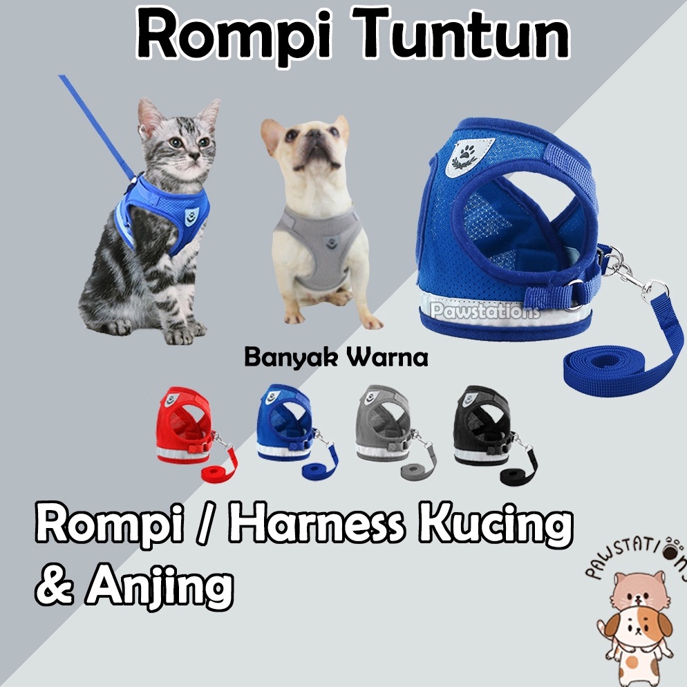 KODE L5B Tali Kucing untuk Jalan Harness Kucing Rantai Anjing Harness Anjing Tali Anjing Tali Tuntun