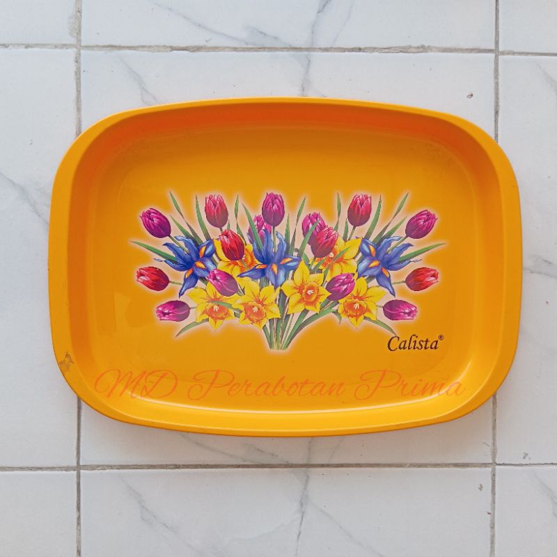 Nampan Bunga Calista Nampan Plastik Baki Teh Kopi Segi Kotak Talam Loyang Segiempat Persegi Panjang