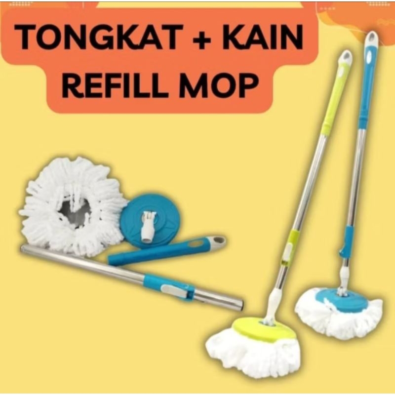 N5 Tongkat Refill Pel Putar + Kain Refill Mop Tongkat Pel Putar Cadangan