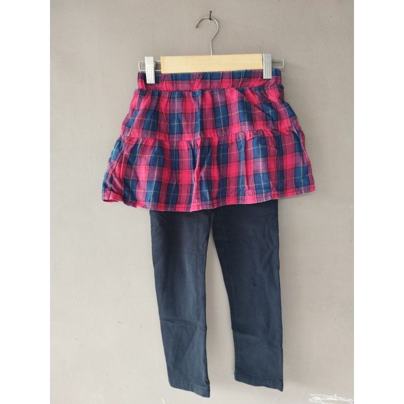 PL legging rok anak kotak hitam merah