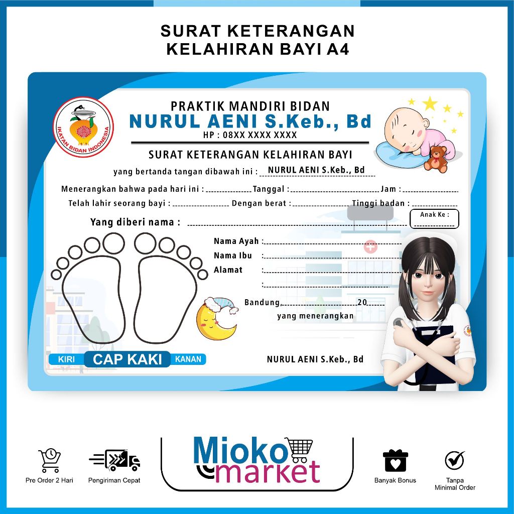 

Surat Keterangan Kelahiran Bayi ( 1Pack 12Pcs )