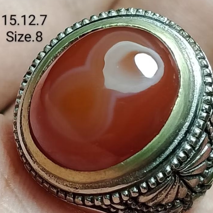 Cincin Batu Akik Sulaiman Merah Angka 8