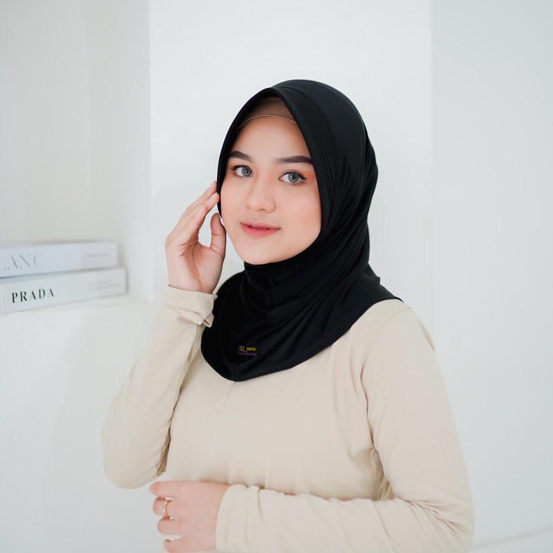 Hijab Bergo Sport Hamidah Dewasa Ukuran S Jersey Premium
