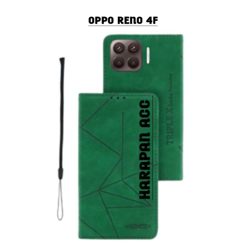 Case Oppo Reno 4f Flip Cover Wallet Sarung Hp Casing Dompet Flip Magnet