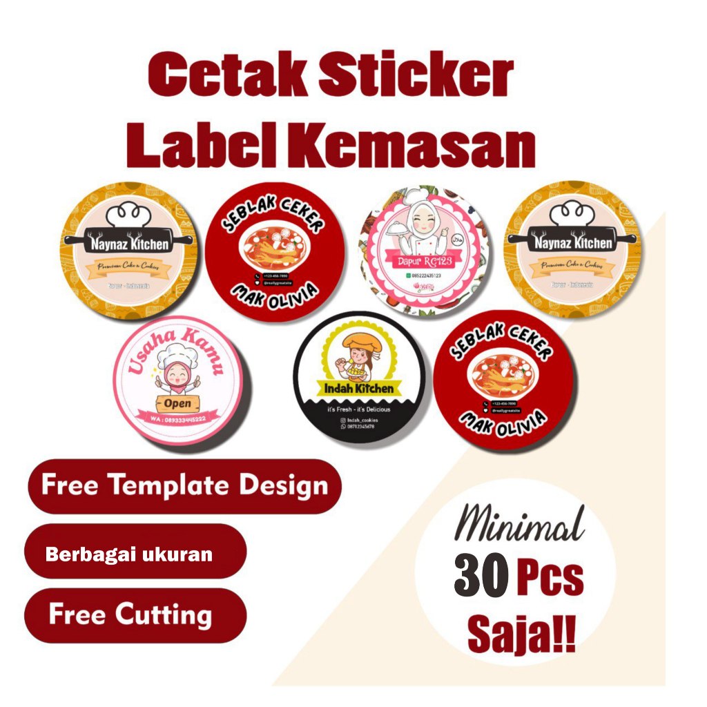 

Cetak Sticker Custom Label Kemasan Chromo 3 4 5 6 7 Cm Stiker Untuk Makanan Olshop Minuman Kaleng Pernikahan Anti Luntur dan Gratis Desain