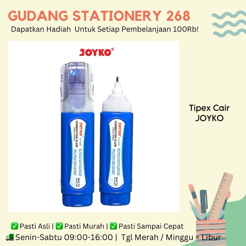 

Correction Fluid Joyko / Cairan Koreksi Penghapus Cair Joyko / Tipex Cair Joyko CF-S209