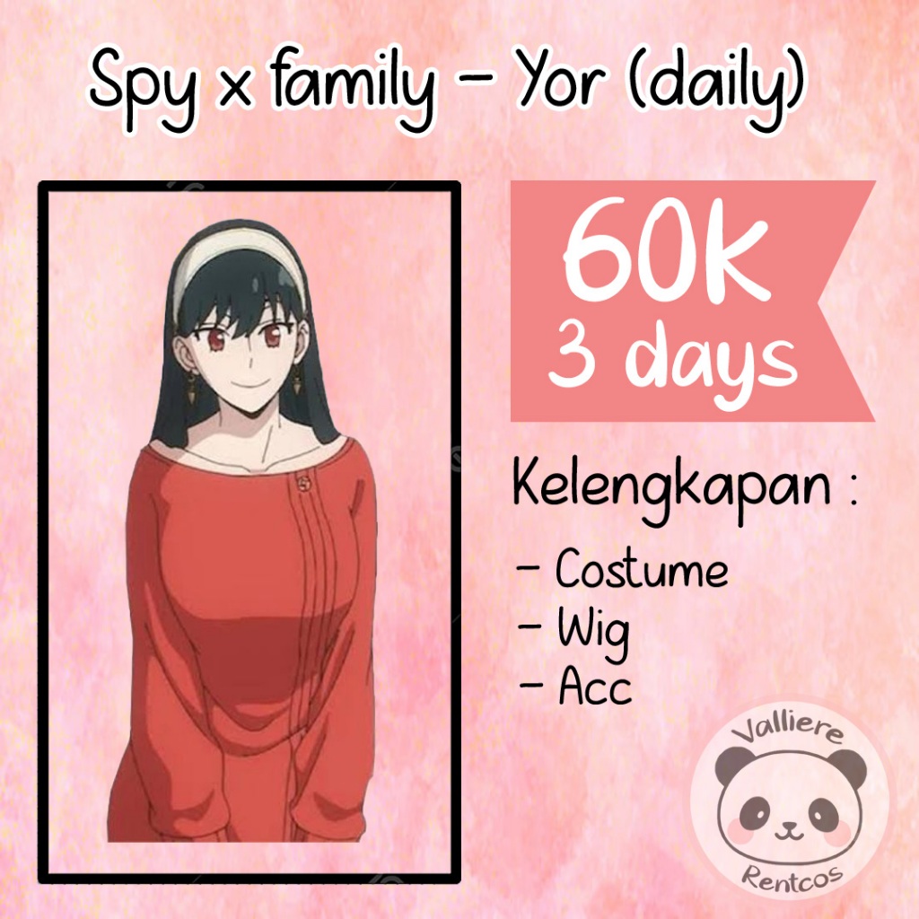 Rental kostum Spy x family Yor forger daily