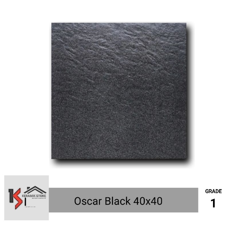 keramik 40x40 hitam polos matt / keramik hitam 40x40 lantai / keramik lantai teras 40x40 kasar hitam