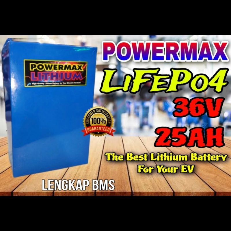 BATERAI LIFEPO4 36V 25AH LKP BMS Pengganti Aki Sepeda Listrik  POWERMAX SELIS UWINFLY GODA VIAR YUMA