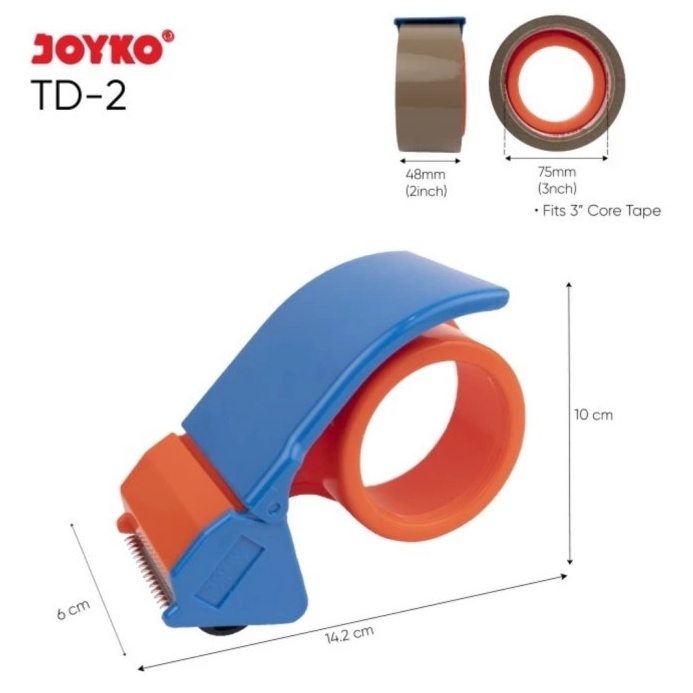 

UNIK Rumah Alat Pemotong Lakban 4845 mm Tape Dispenser Isolasi JOYKO TD2 Tape Cutter
