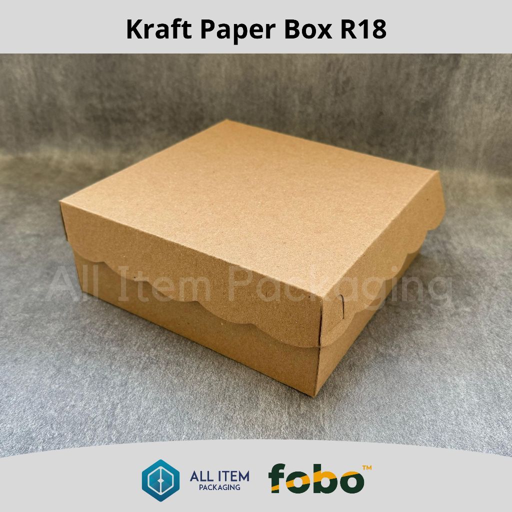 

FOBO Kraft Paper Box R18 / 18x18x7 / Dus Kotak Nasi Renda Catering Hajatan @50 Pcs