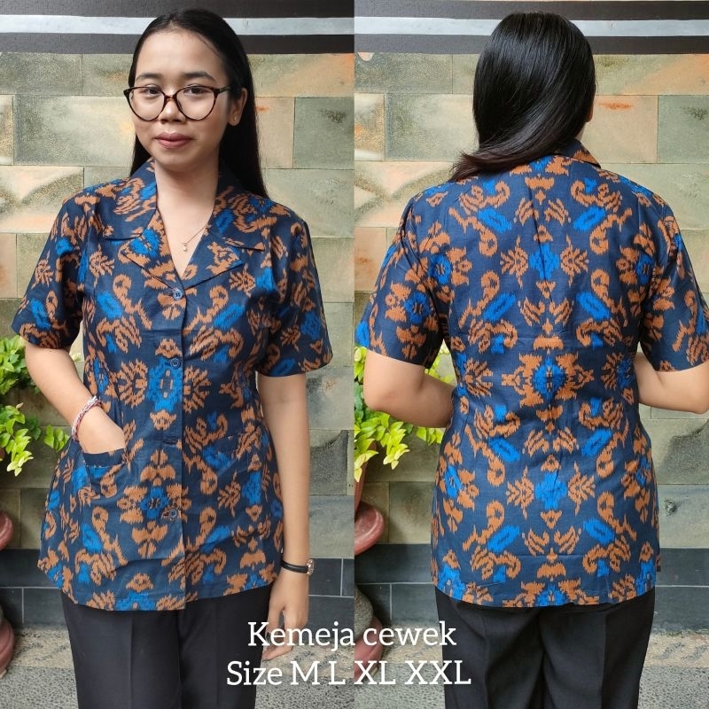 Kemeja Endek Kantor Wanita