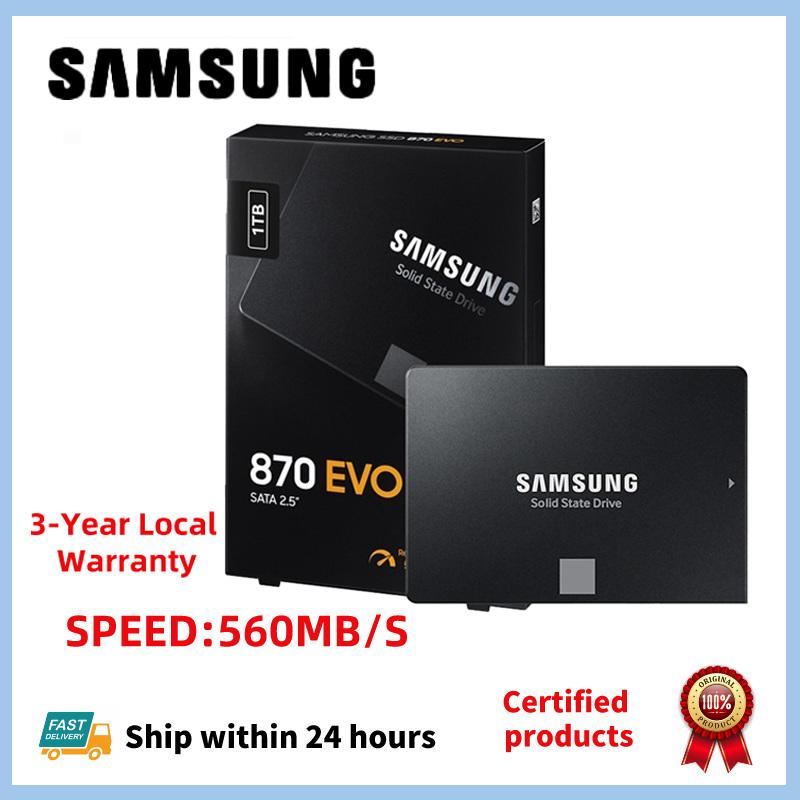 Samsung 870 Evo SATA III 500GB 1TB SSD Harddisk cpu laptop rakitan 2.5"  kecepatan penyimpanan sanga