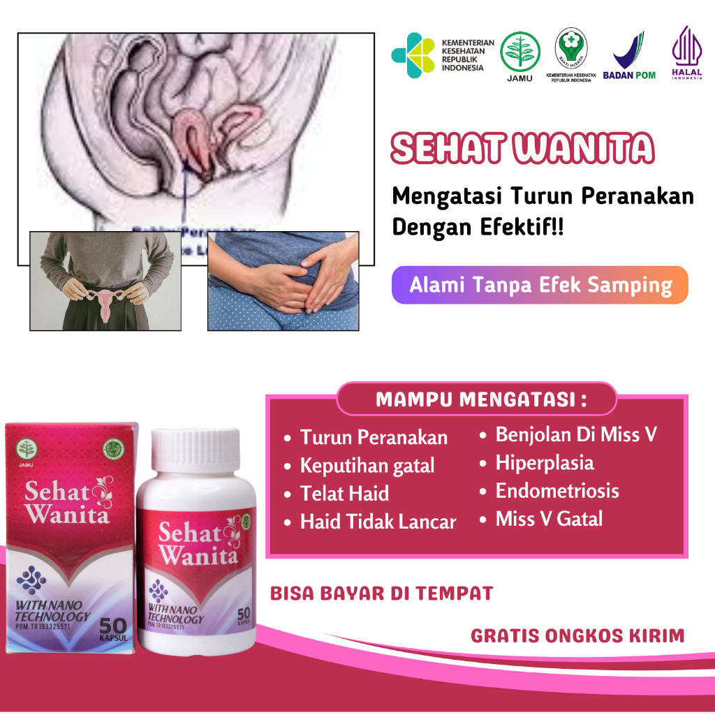 Obat Turun Peranakan Rahim Turun Prolaps Uterus - Sehat Wanita Original