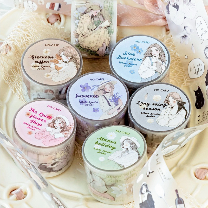 

(1CF) washi tape selotip transparan matte perempuan imut lucu cute pretty girl journaling