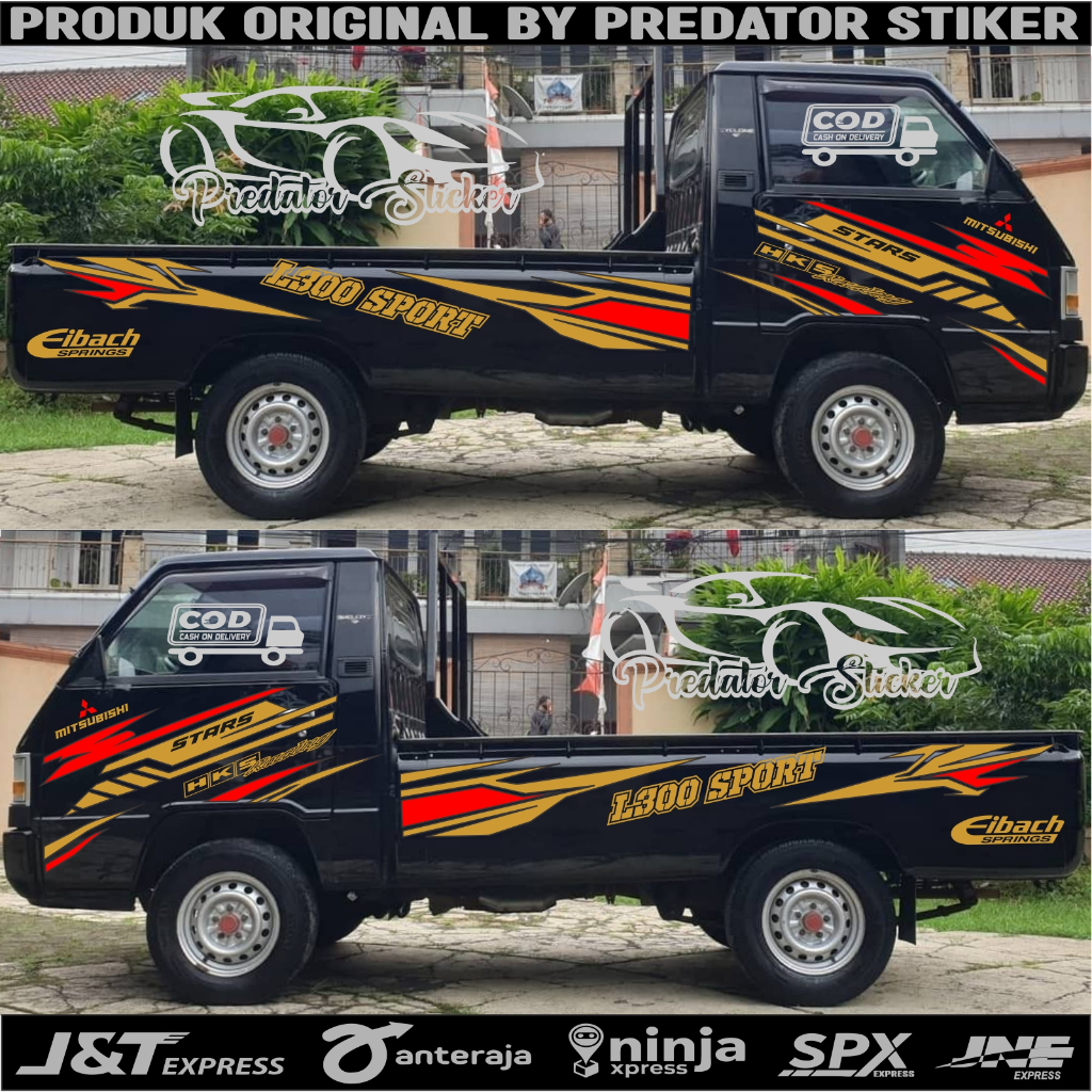 Cutting Stiker Mobil Pickup L300 Stiker Striping stars Mobil Pickup Mitsubishi L300 bisa custom nama