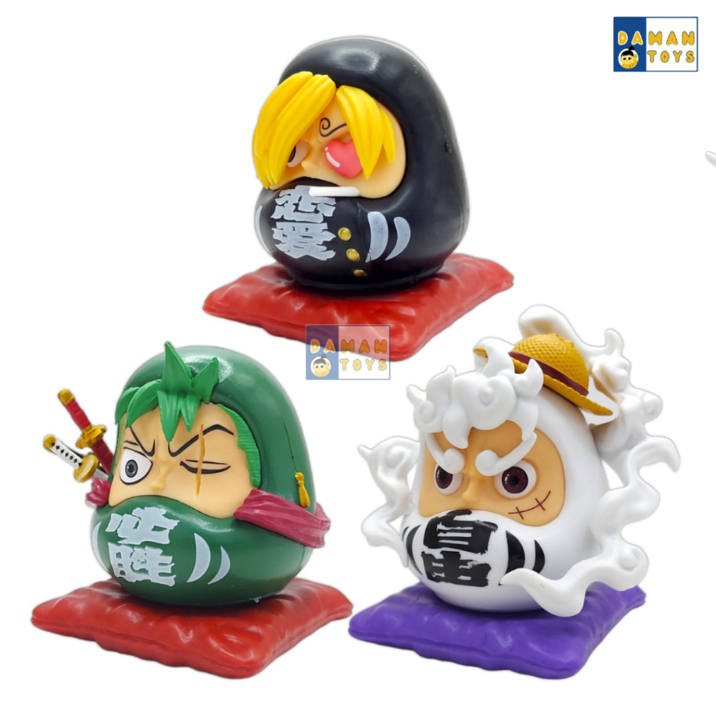One Piece Daruma Figure Statue Luffy Zoro Sanji Pajangan