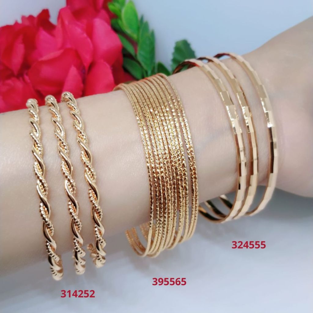 Gelang Set Kroncong Jumbo Titanium Xuping Perhiasan Aksesoris Lapis Emas Terlaris R4-GK5