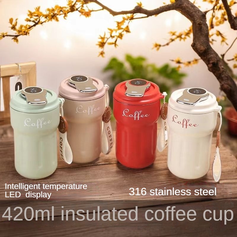 BZ-120  Botol minum Termos 420ML stainless 316 Untuk Kopi LED Suhu Display  coffee teh cup