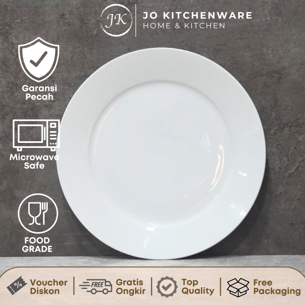 Piring Ceper Keramik Premium / piring ceper putih polos diameter 30cm / piring ceper besar serbaguna