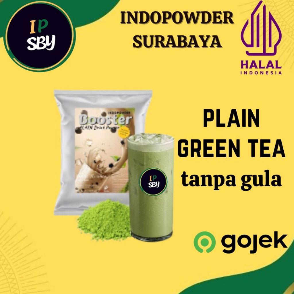 

IDPSBY | PLAIN Bubuk Minuman GREEN TEA PLAIN 1KG | Powder GREENTEA 1KG INDOPOWDER BOOSTER TANPA GULA