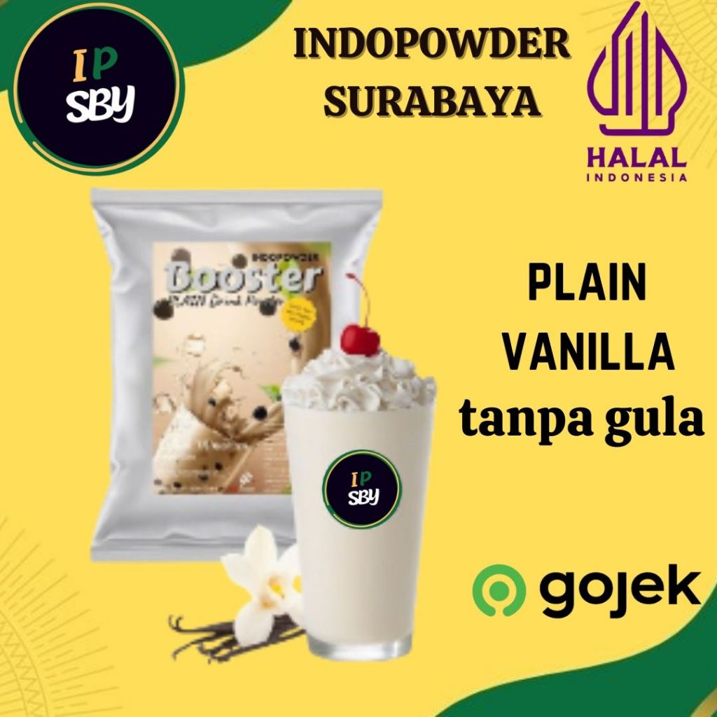 

IDPSBY | PLAIN Bubuk Minuman VANILLA 1KG | Powder VANILLA 1KG | INDOPOWDER BOOSTER TANPA GULA