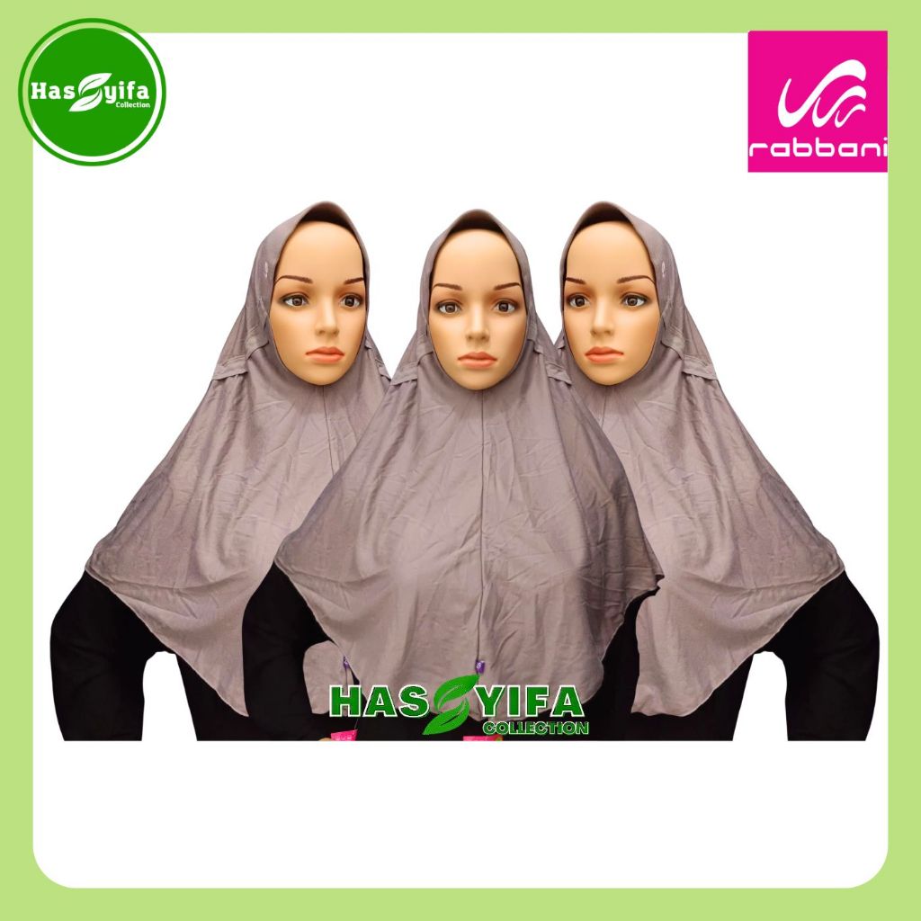 Kerudung Rabbani Innova Lx Abu-Abu | Jilbab Sekolah | Hijab Instan