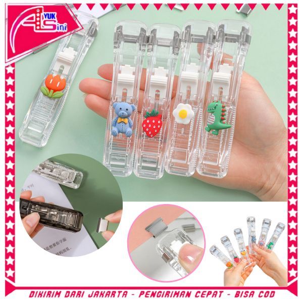 

AS Kliper Penjepit Kertas Stapler Dorong Paper Clips Poratble Stainless Steel Staples Otomatis