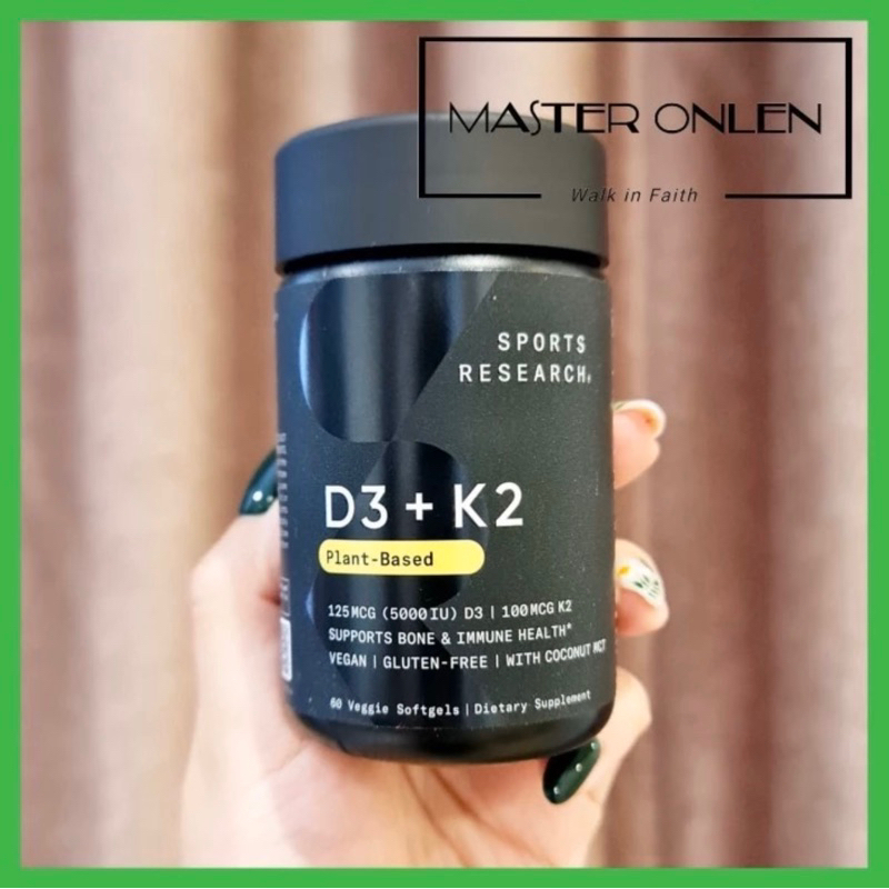 Sports Research K2 D3 5000 iu SR Vitamin D3 K2 100 mcg Usa