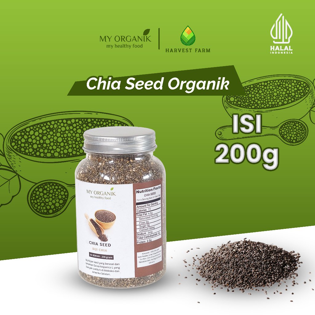 

My Organik Chia Seed 200g asli tanpa campuran dan pengawet biji chiaseed