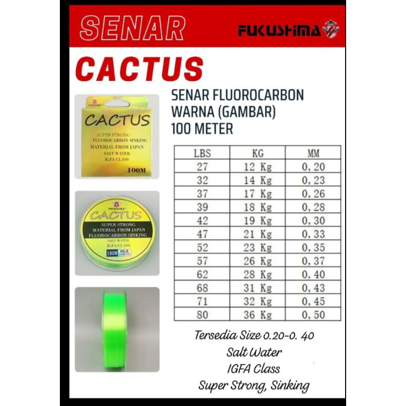 SENAR FUKUSHIMA CACTUS 100MTR
