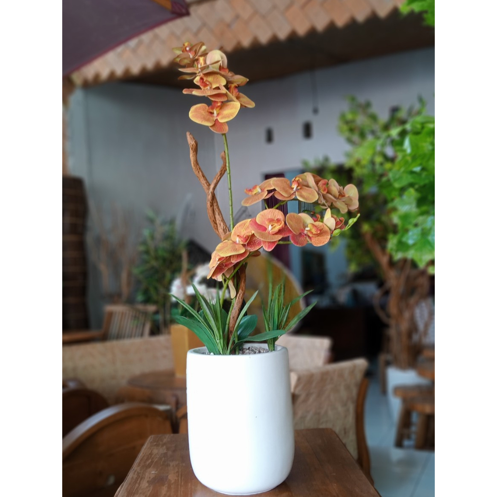 Tanaman Hias Artificial Plastik Daun Bunga Plastik Vas Bunga Latex Bahan Murah Pot Bunga