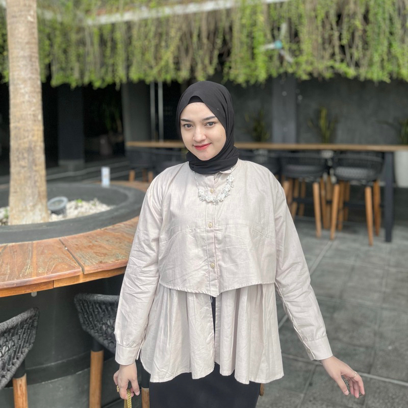 HOT SALE RX FASHION - APRIL BLOUSE / ATASAN WANITA BLOUSE RUFFLE / SHIRT WANITA CUTE -PN